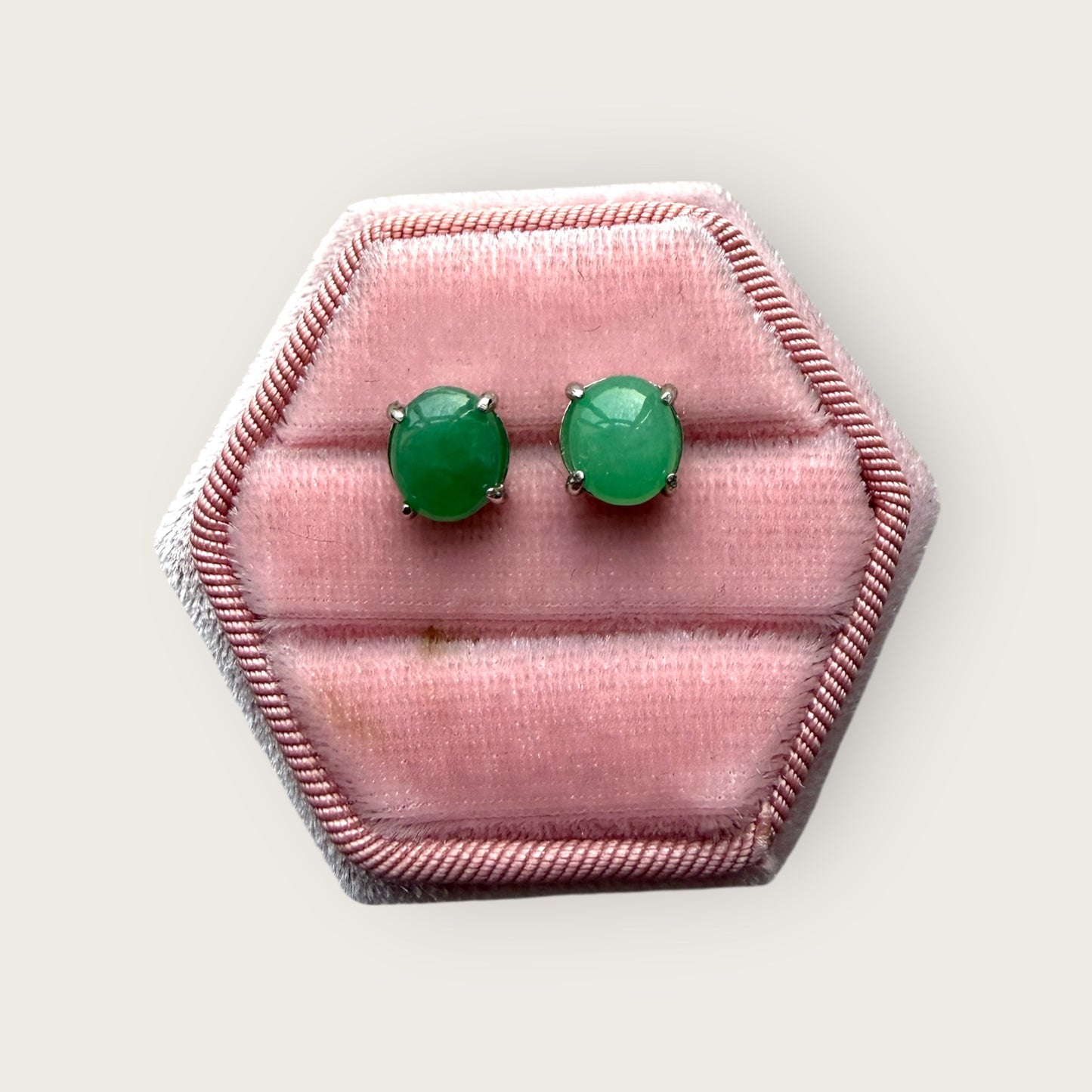 Green Jadeite Earring Studs