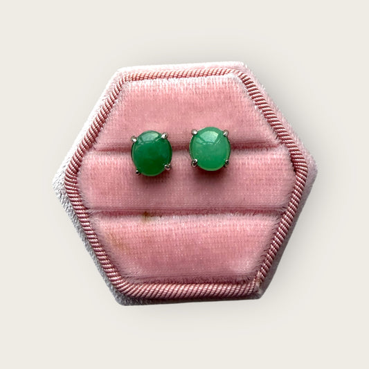 Green Jadeite Earring Studs
