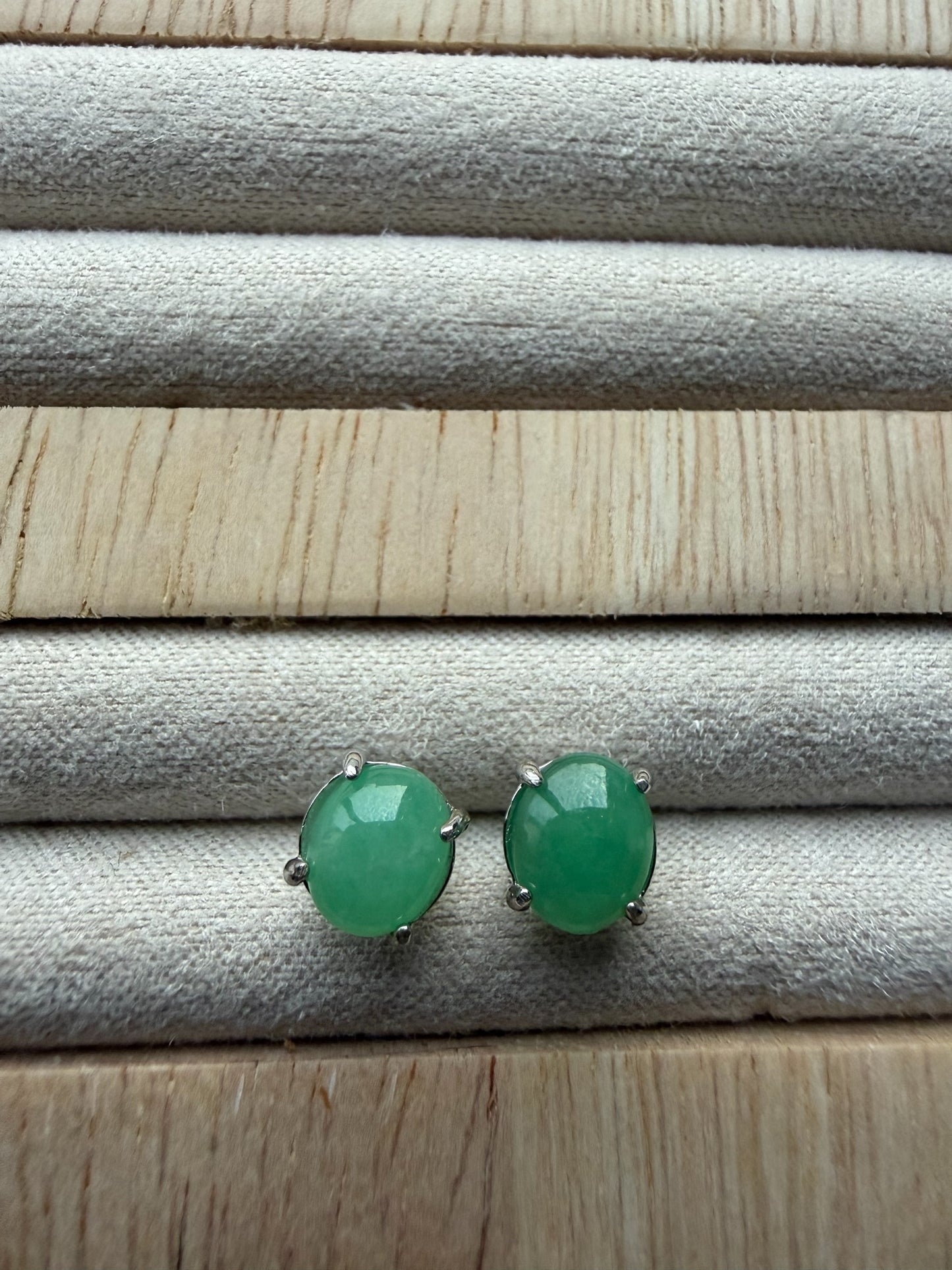 Green Jadeite Earring Studs