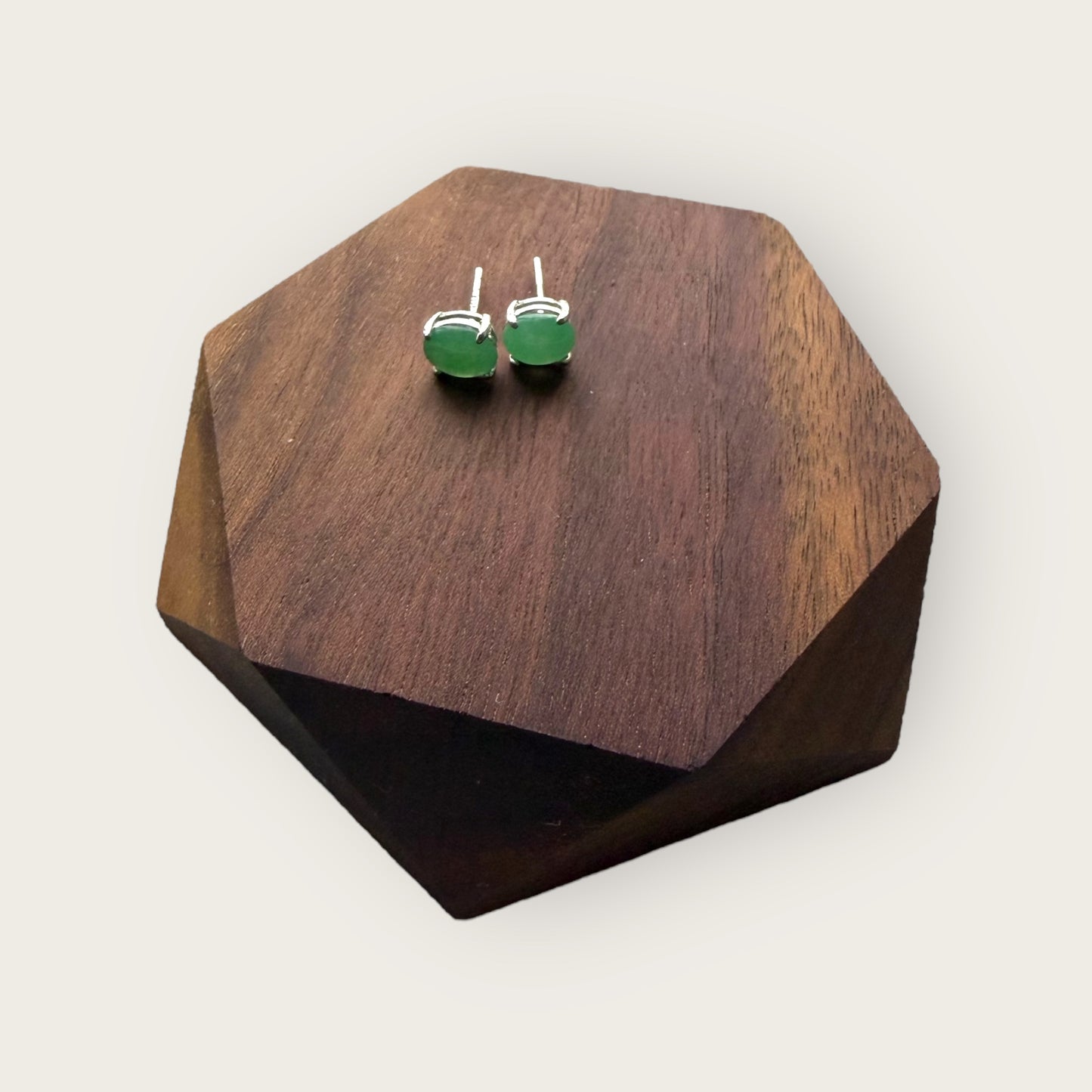 Green Jadeite Earring Studs