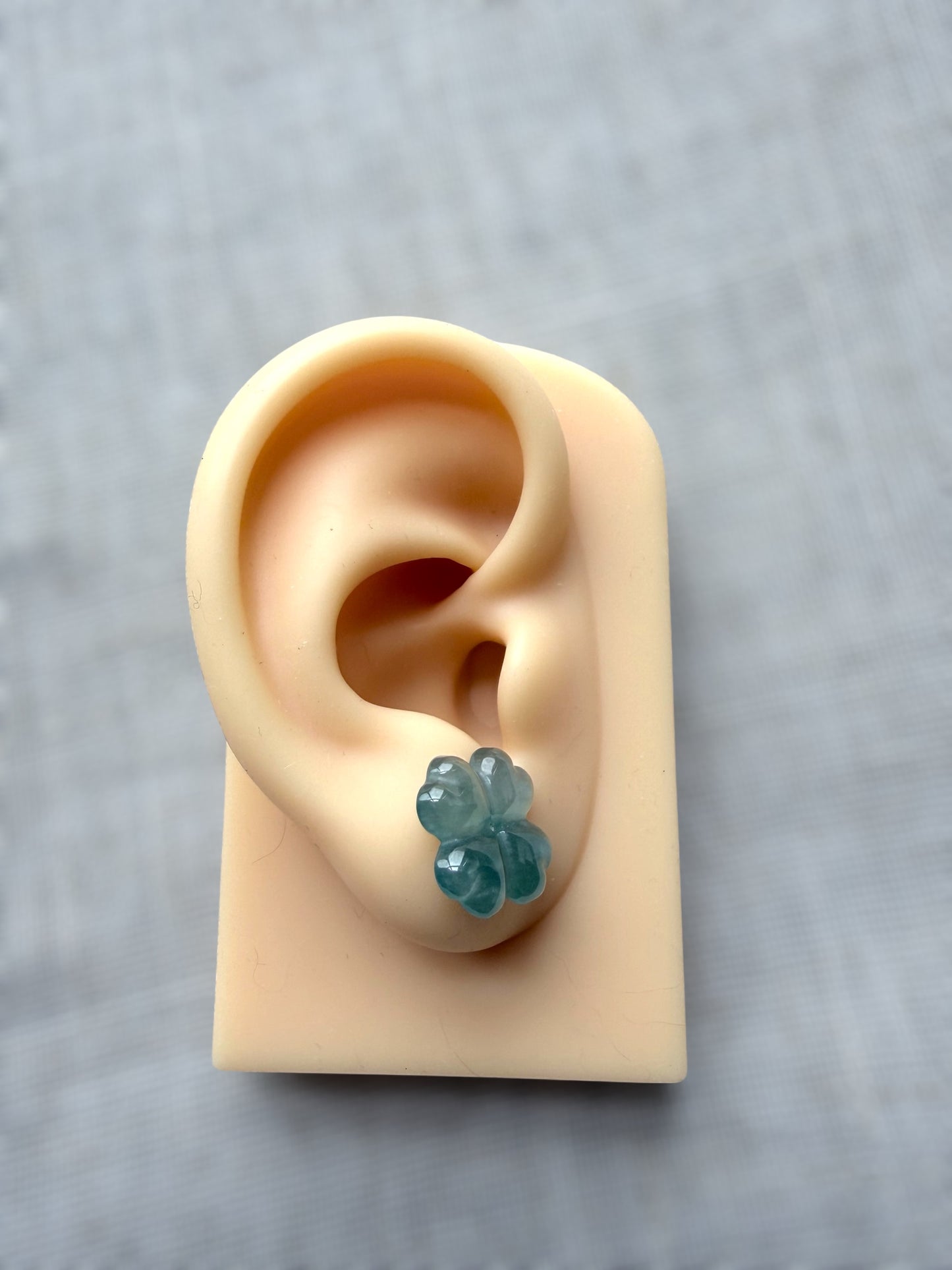 Clover Jadeite Earring Studs