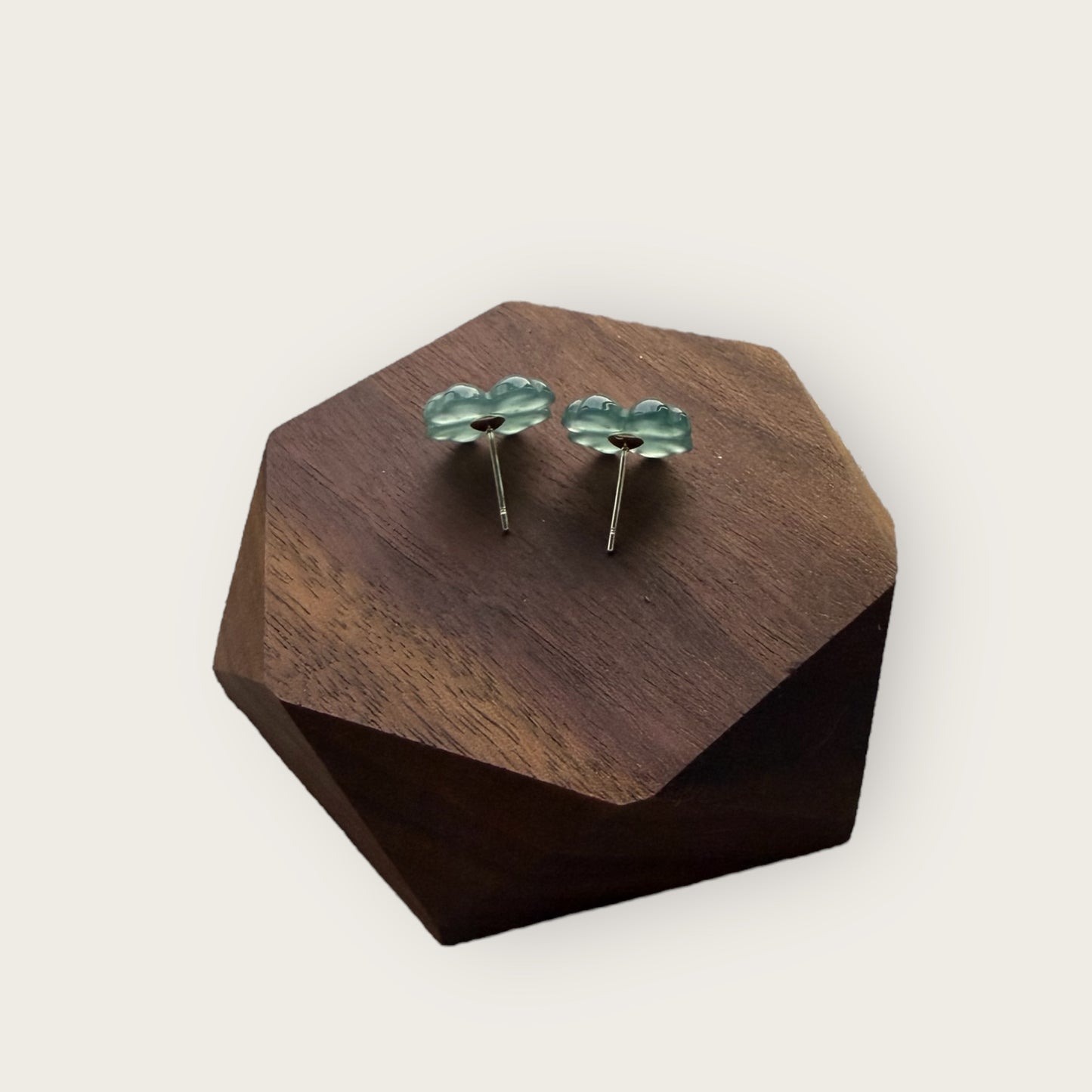 Clover Jadeite Earring Studs