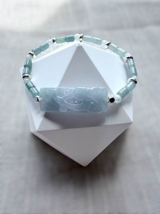 Blue Cloud Jadeite Bracelet