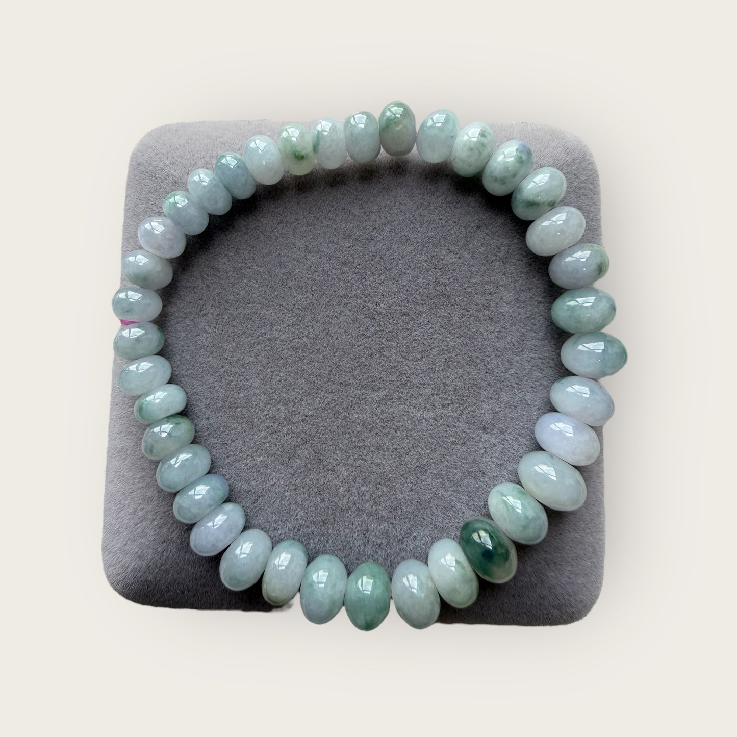 Floating Flowers Abacus Bead Jadeite Bracelet