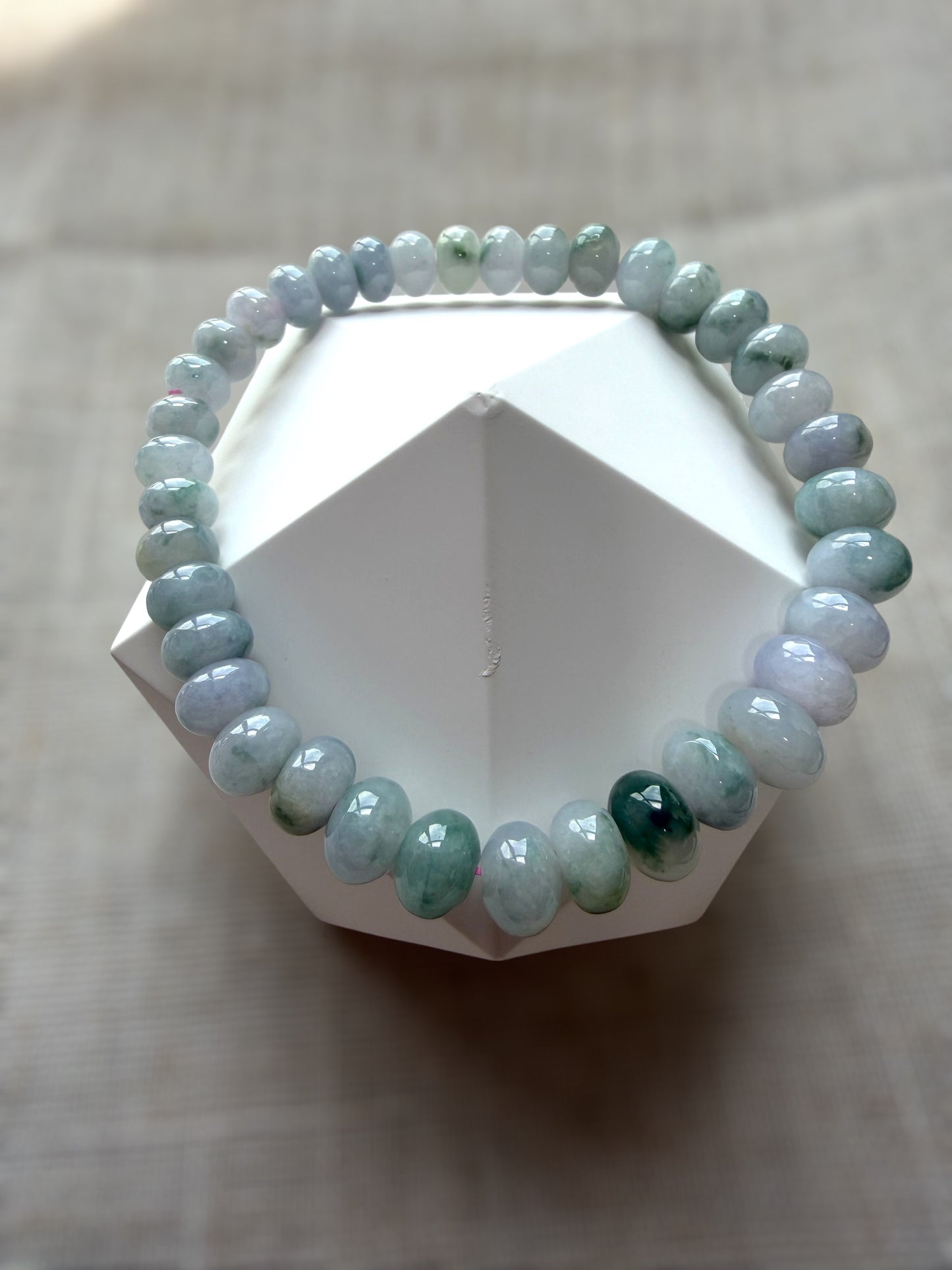 Floating Flowers Abacus Bead Jadeite Bracelet