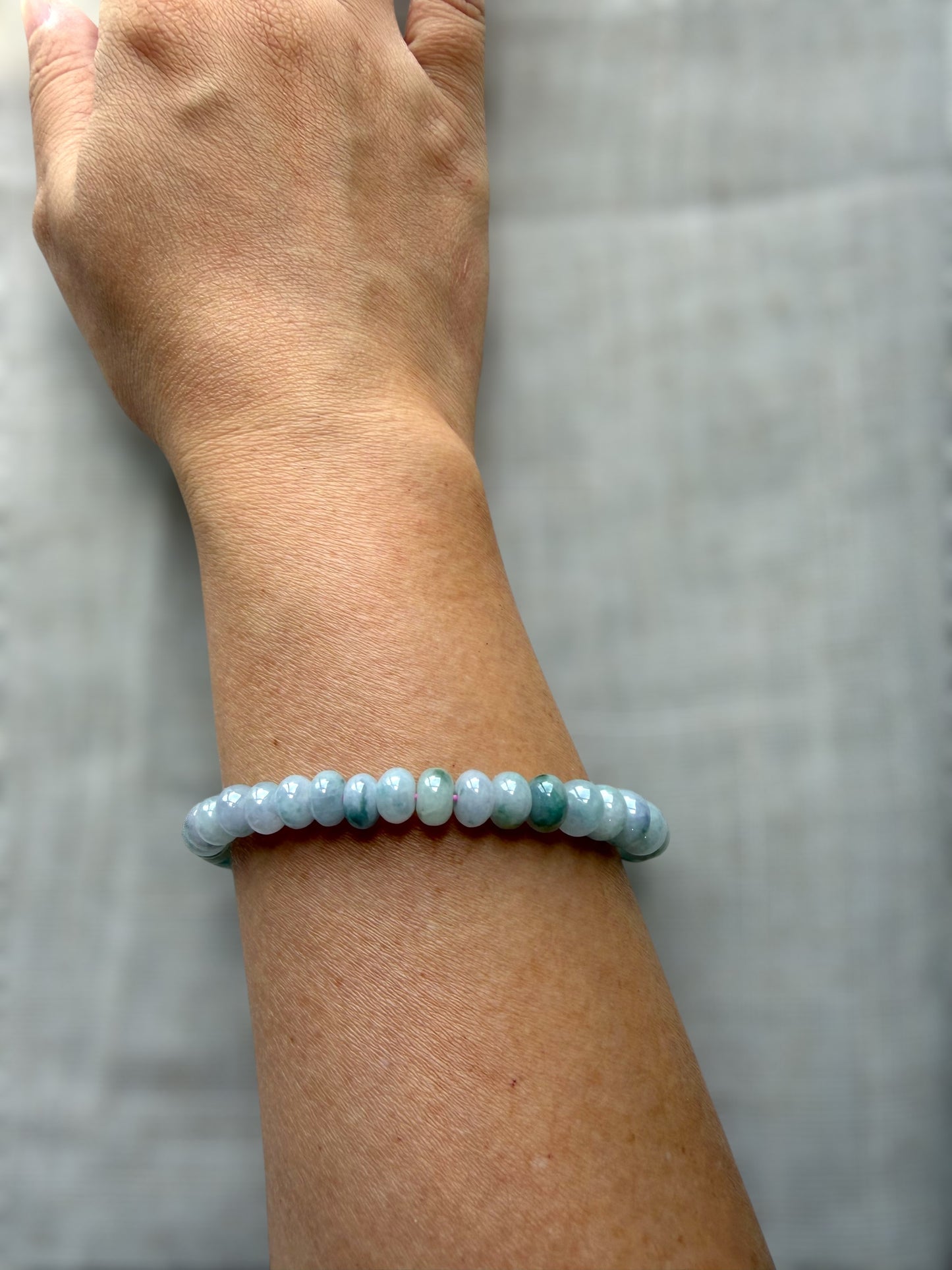 Floating Flowers Abacus Bead Jadeite Bracelet