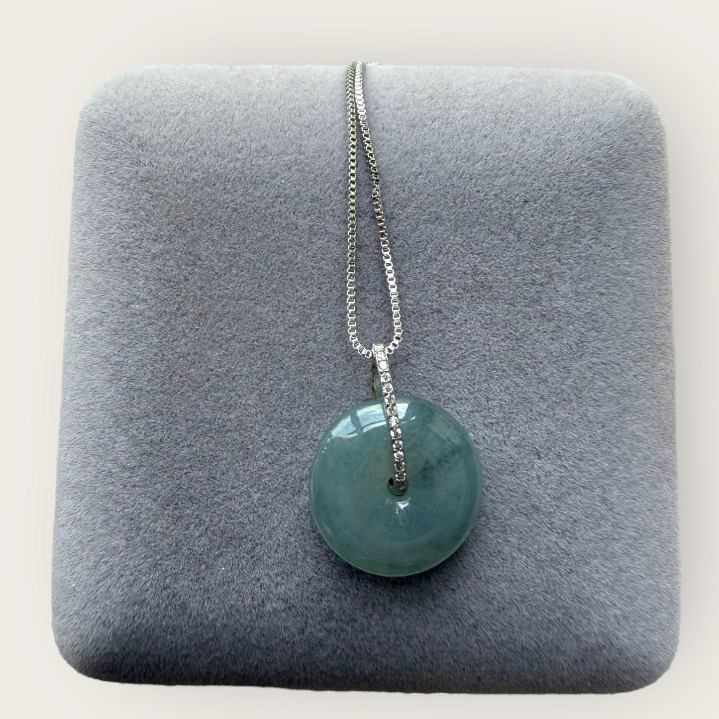 Icy Wuji Jadeite Donut Necklace