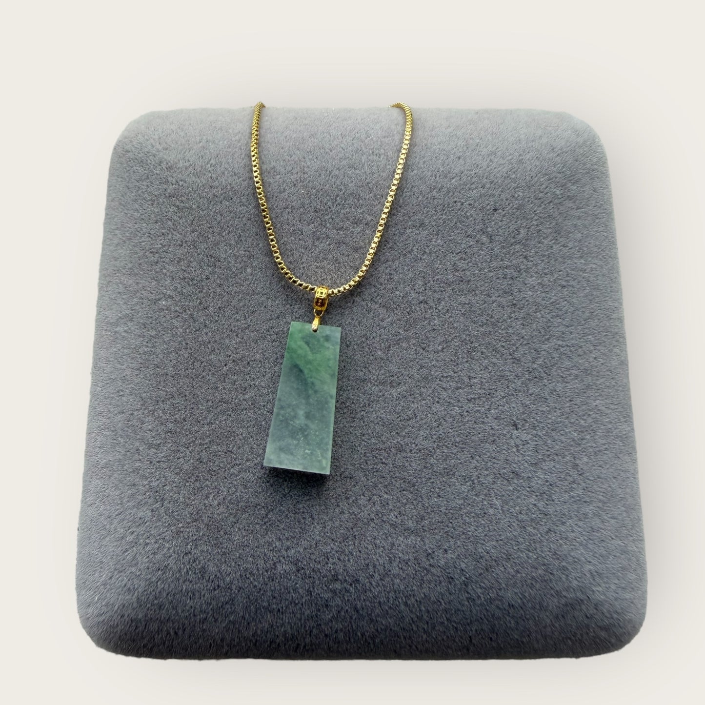 Jadeite Pendant - 18K Gold Hook