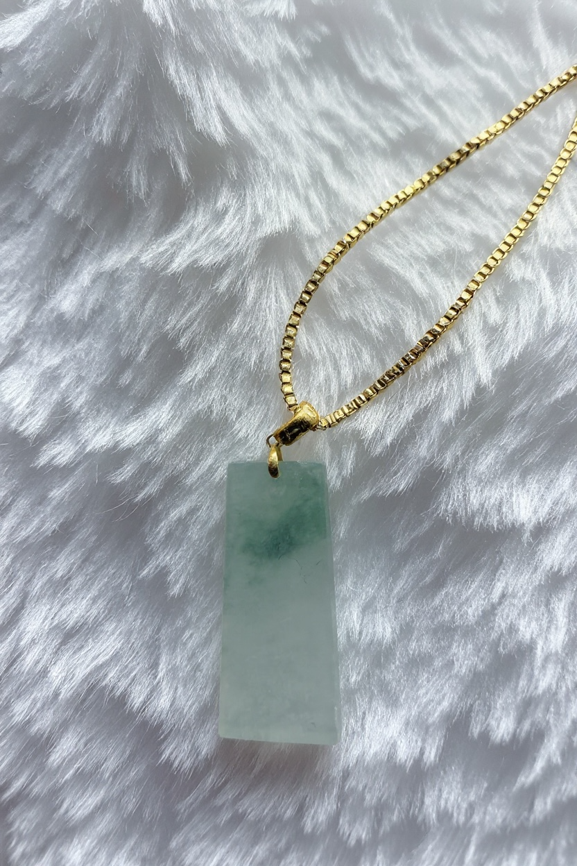 Jadeite Pendant - 18K Gold Hook
