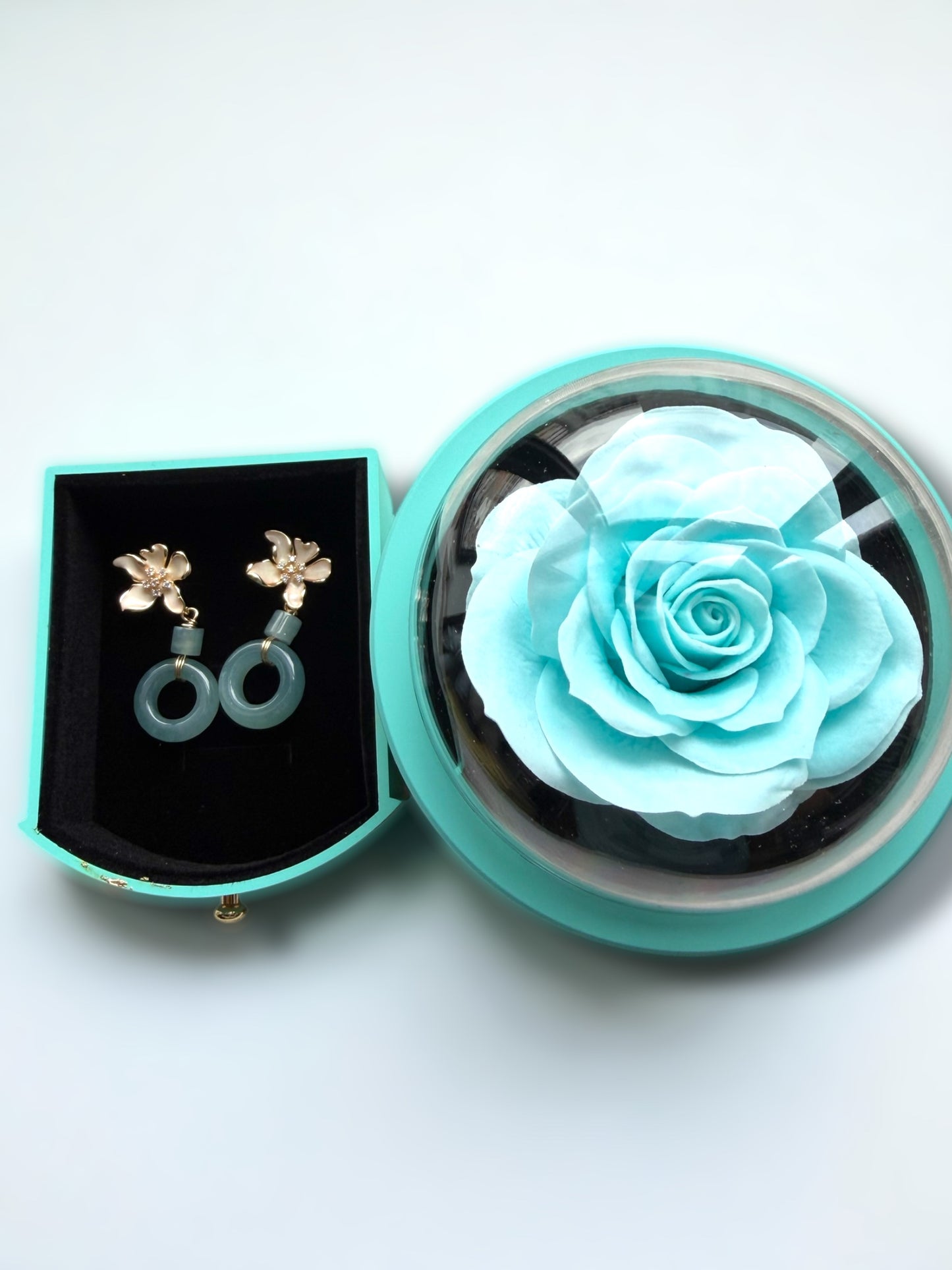 Flower Donut Jadeite Earring Studs
