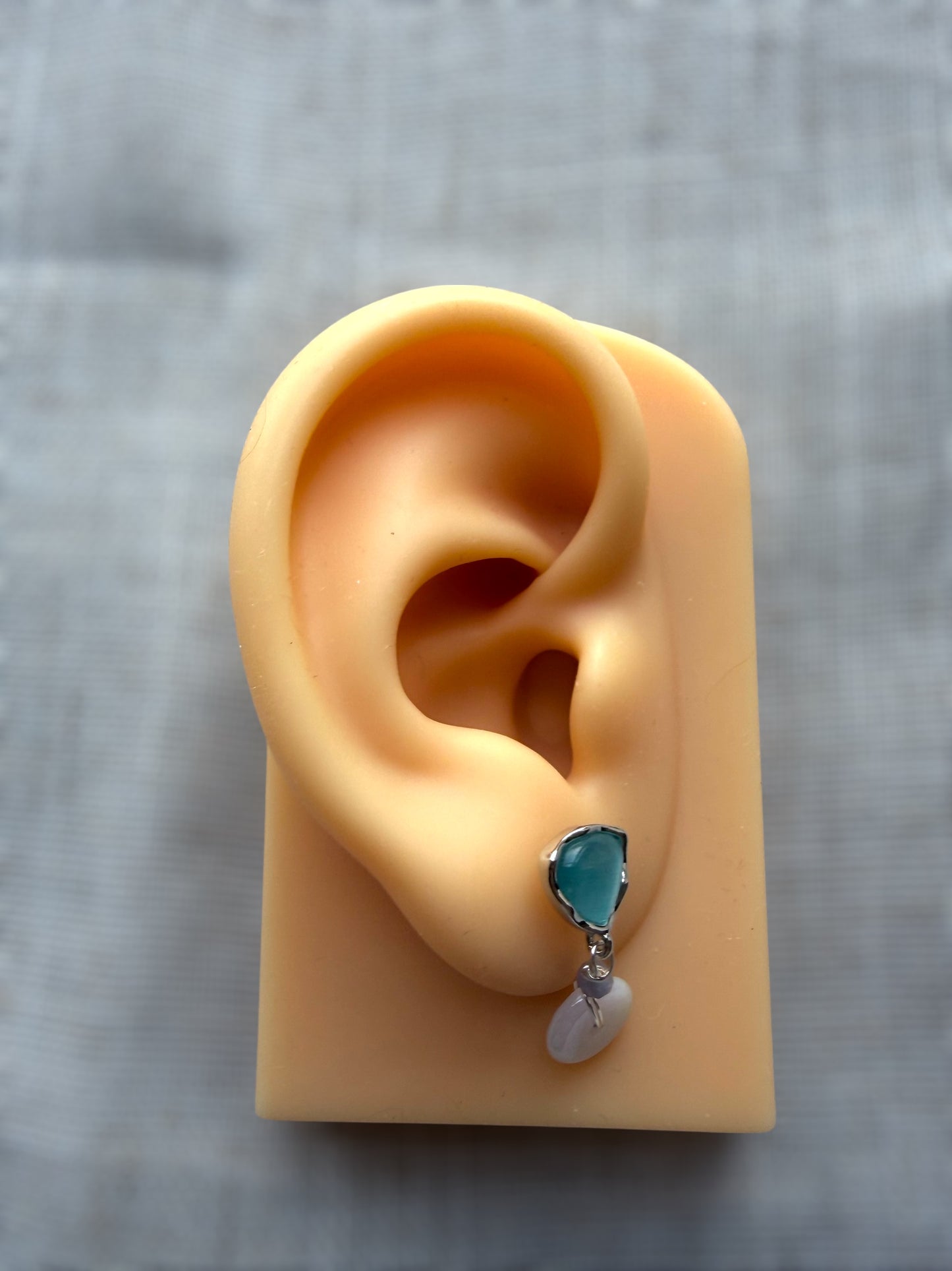 Purple Donut Jadeite Earring Studs