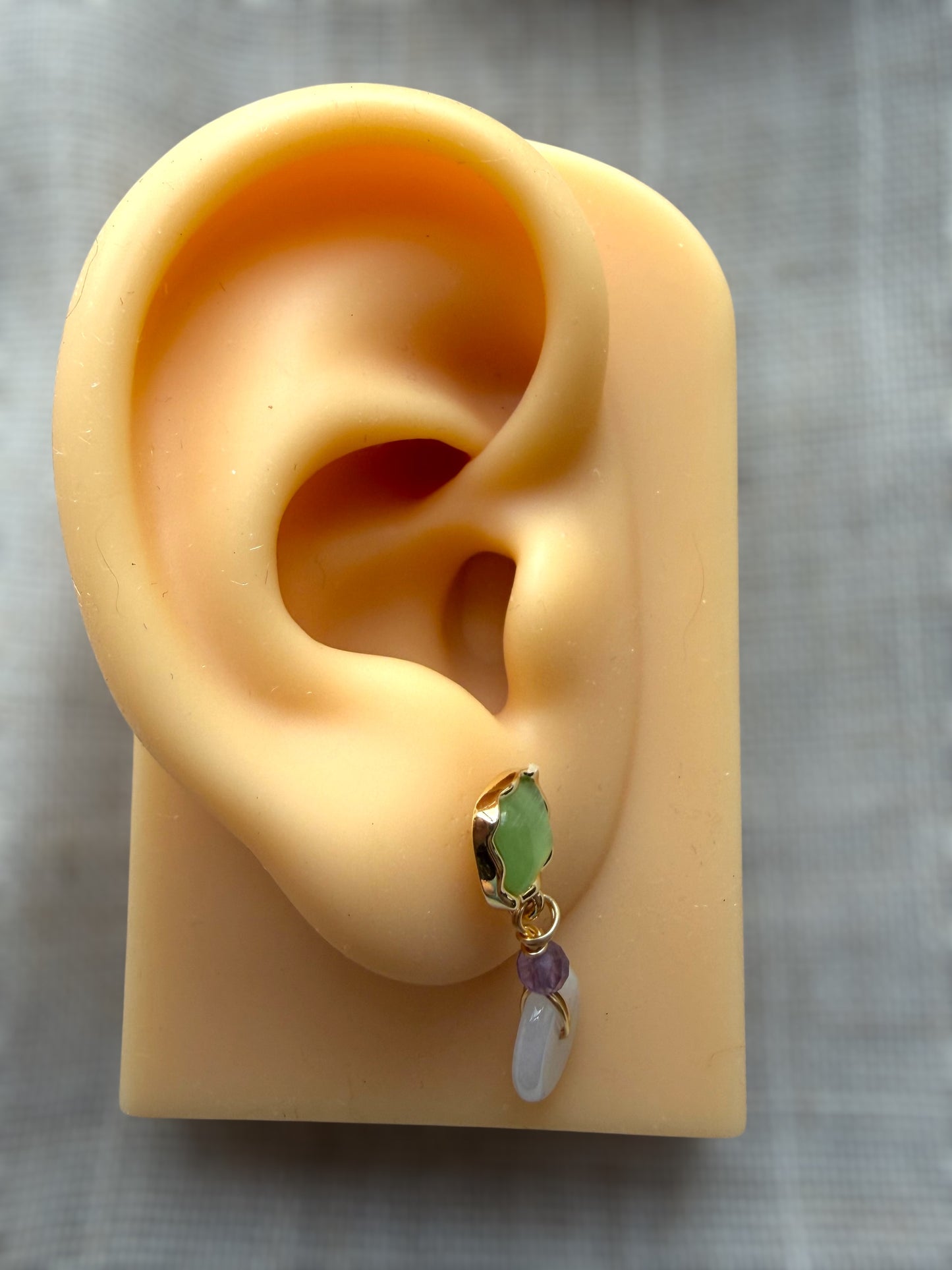 Purple Donut Jadeite Earring Studs