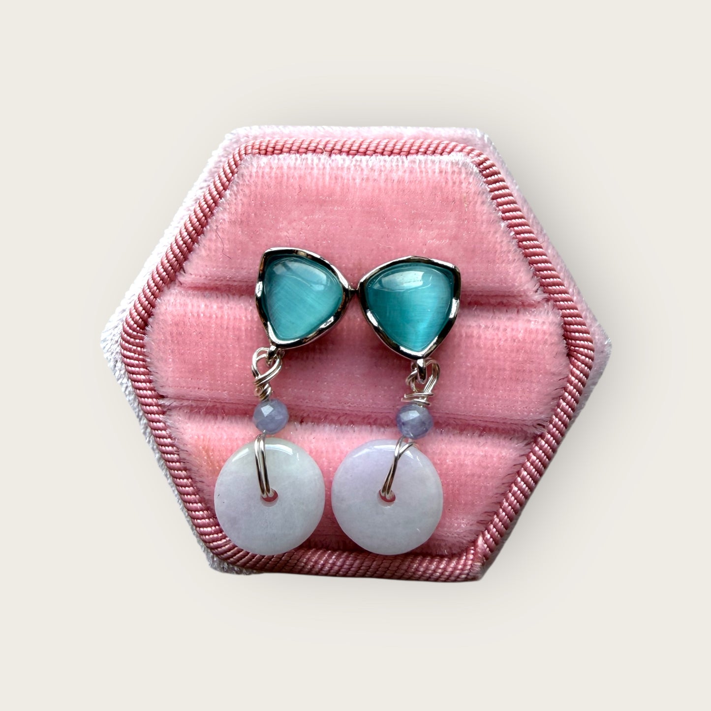 Purple Donut Jadeite Earring Studs