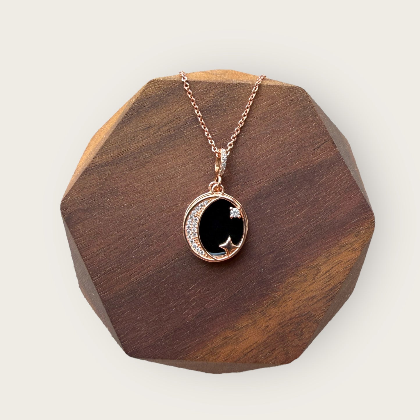 Omphacite Jadeite Moon Star Necklace