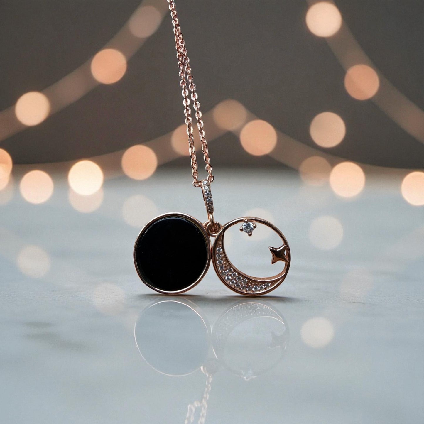 Omphacite Jadeite Moon Star Necklace