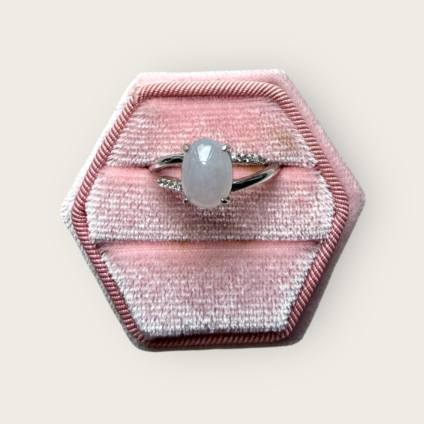 Purple Oval Jadeite Ring