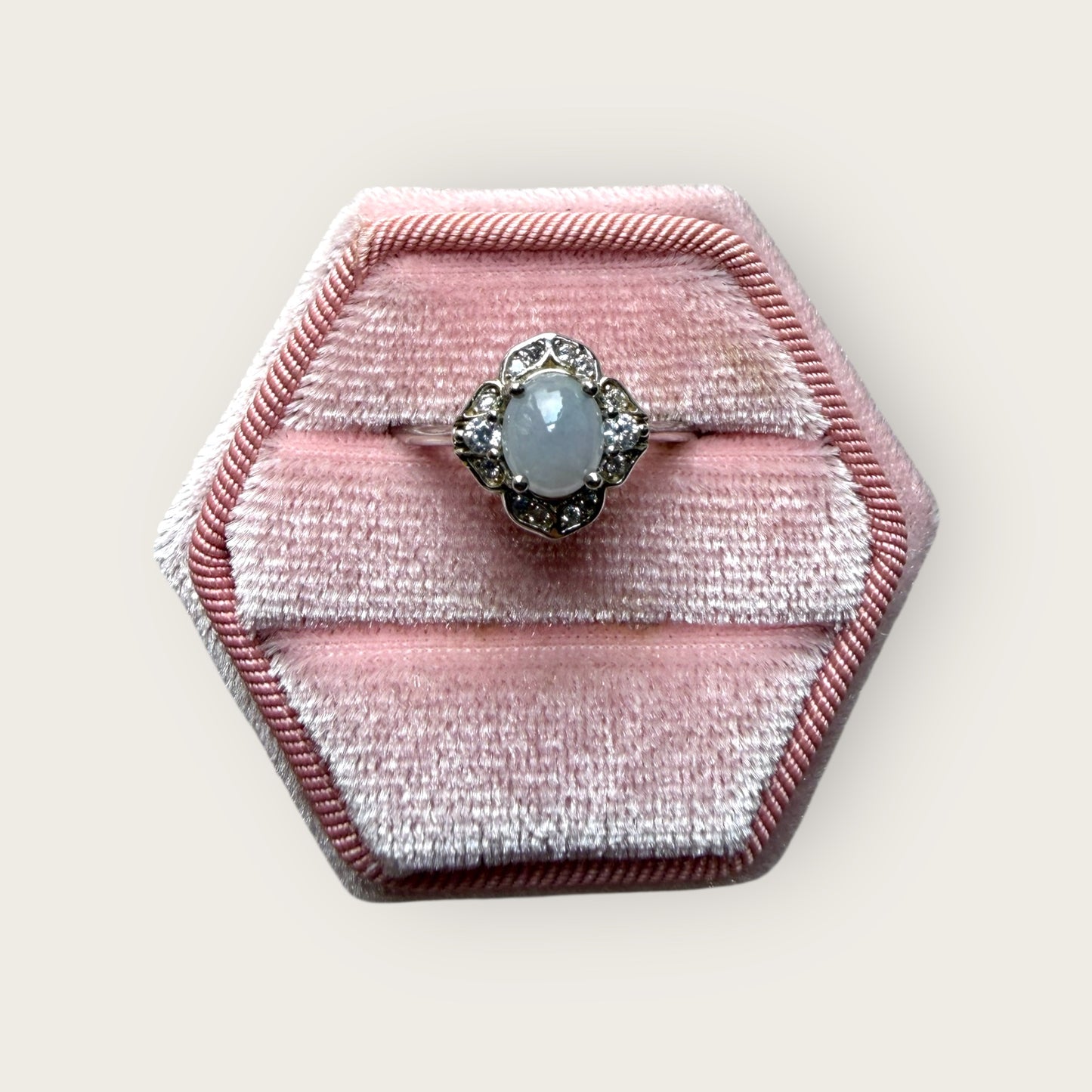 Purple Jadeite Flower Ring