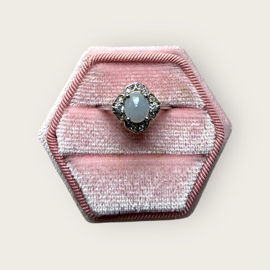 Purple Jadeite Flower Ring