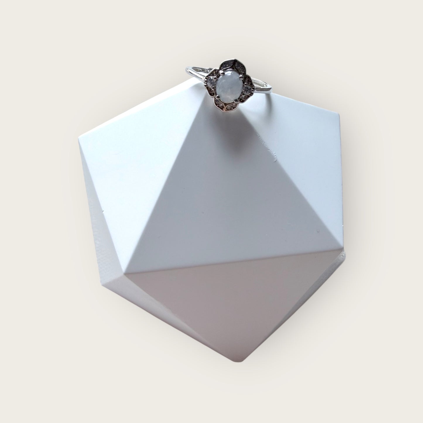 Purple Jadeite Flower Ring