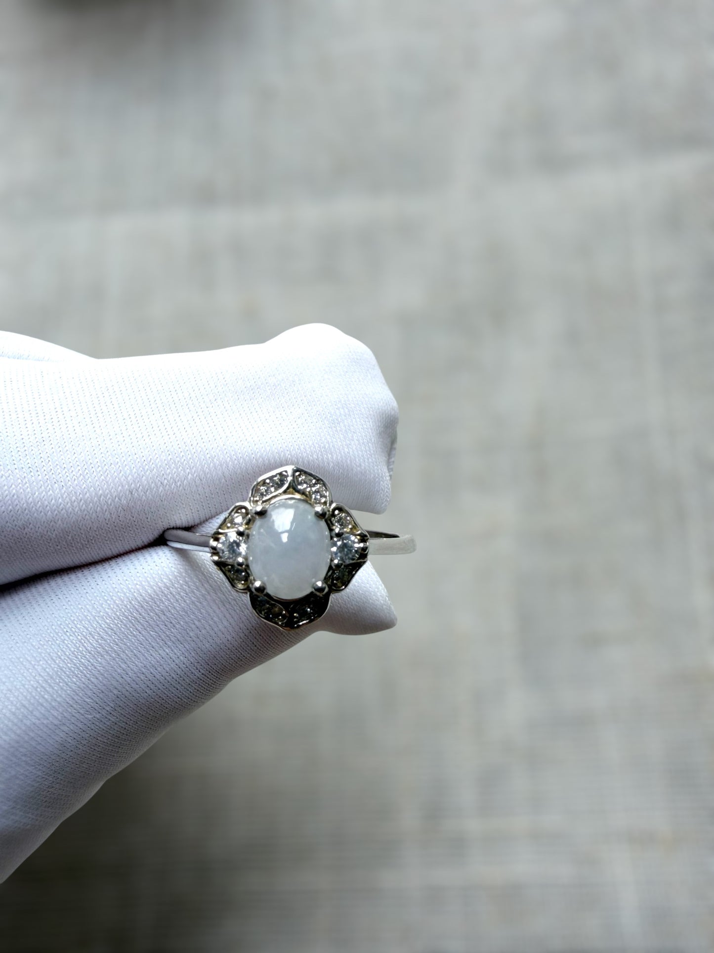 Purple Jadeite Flower Ring