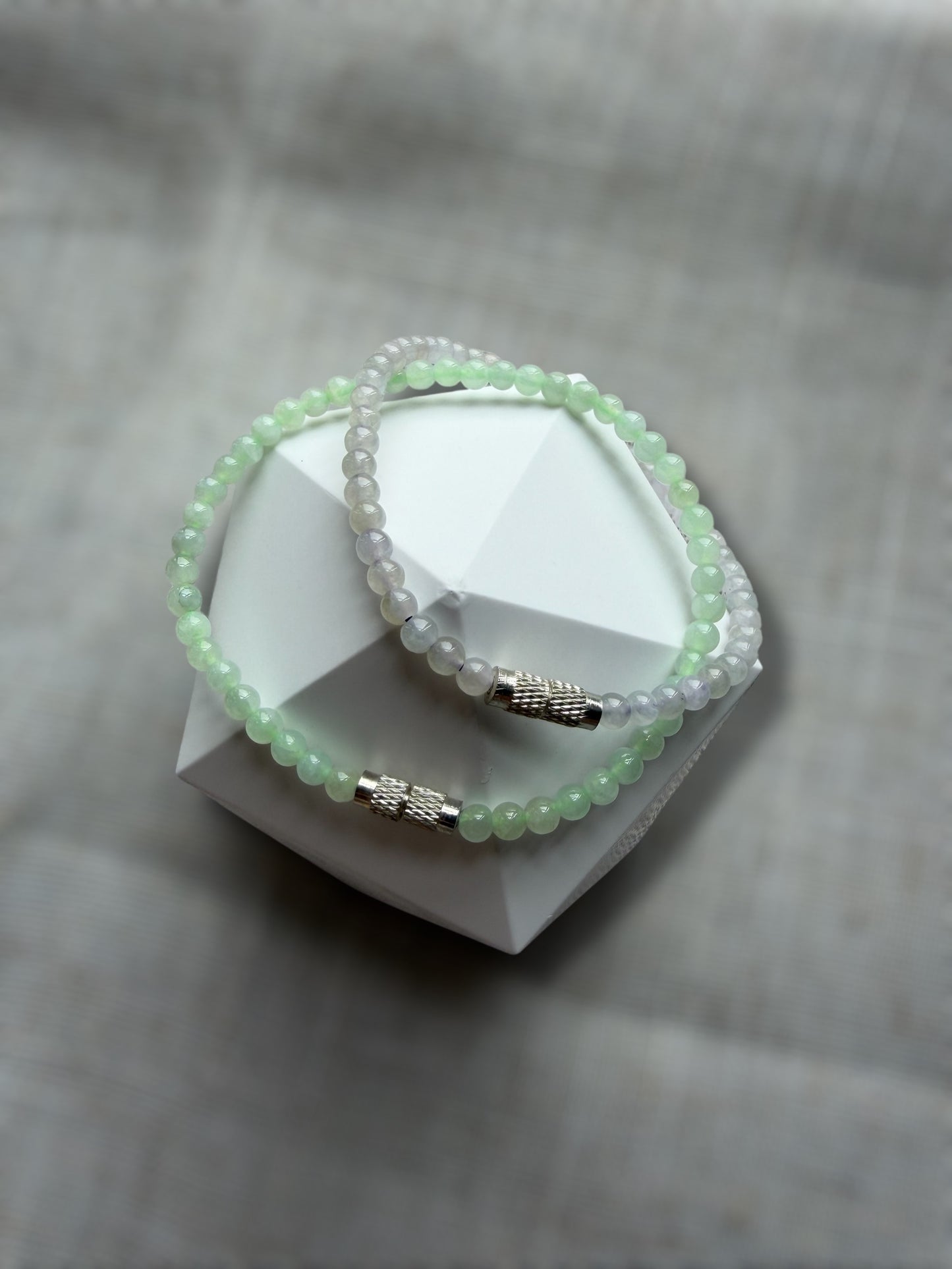Dainty Jadeite Bead Bracelet