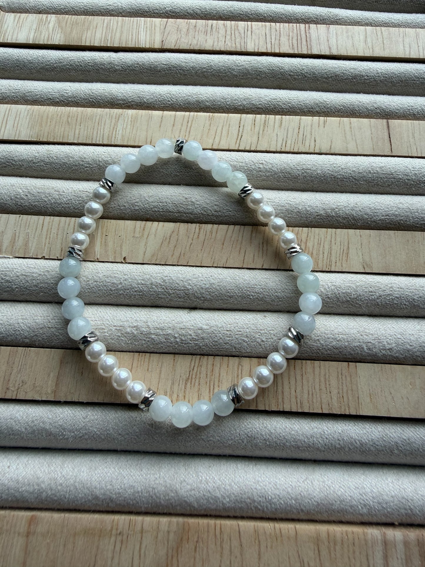 Dainty Jadeite Bead Bracelet