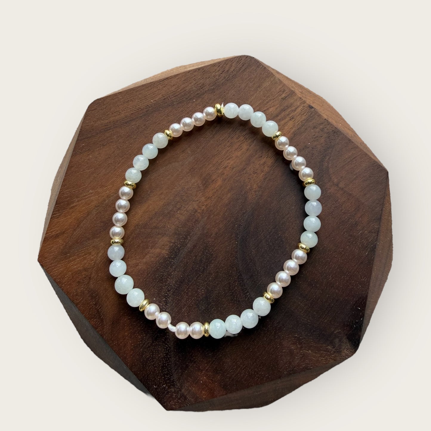 Dainty Jadeite Bead Bracelet