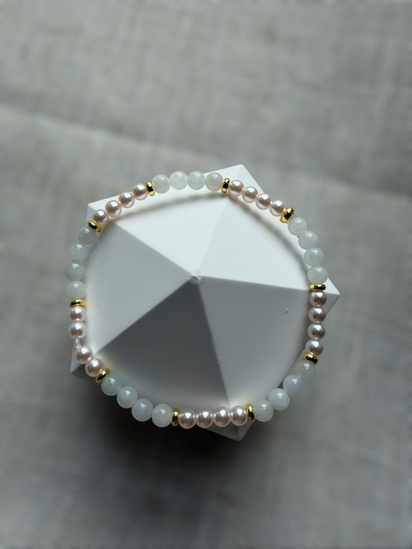 Dainty Jadeite Bead Bracelet