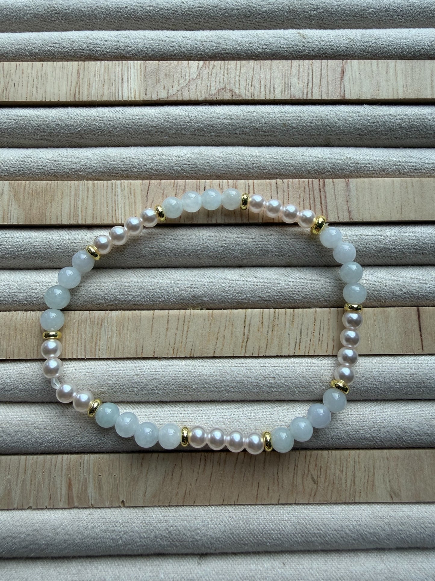 Dainty Jadeite Bead Bracelet