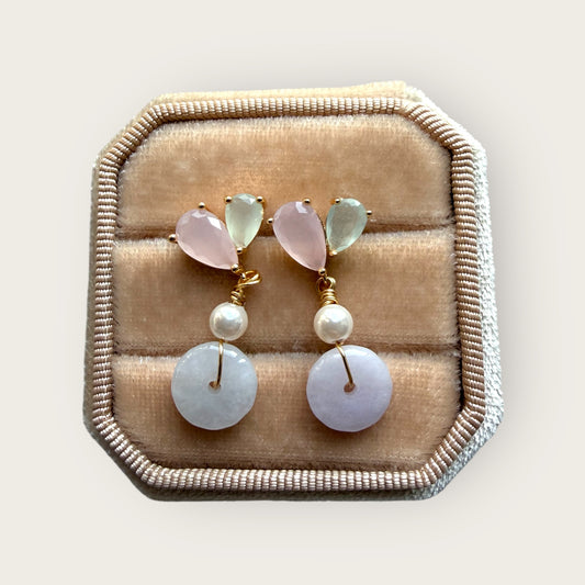 Purple Donut Jadeite Earring Studs