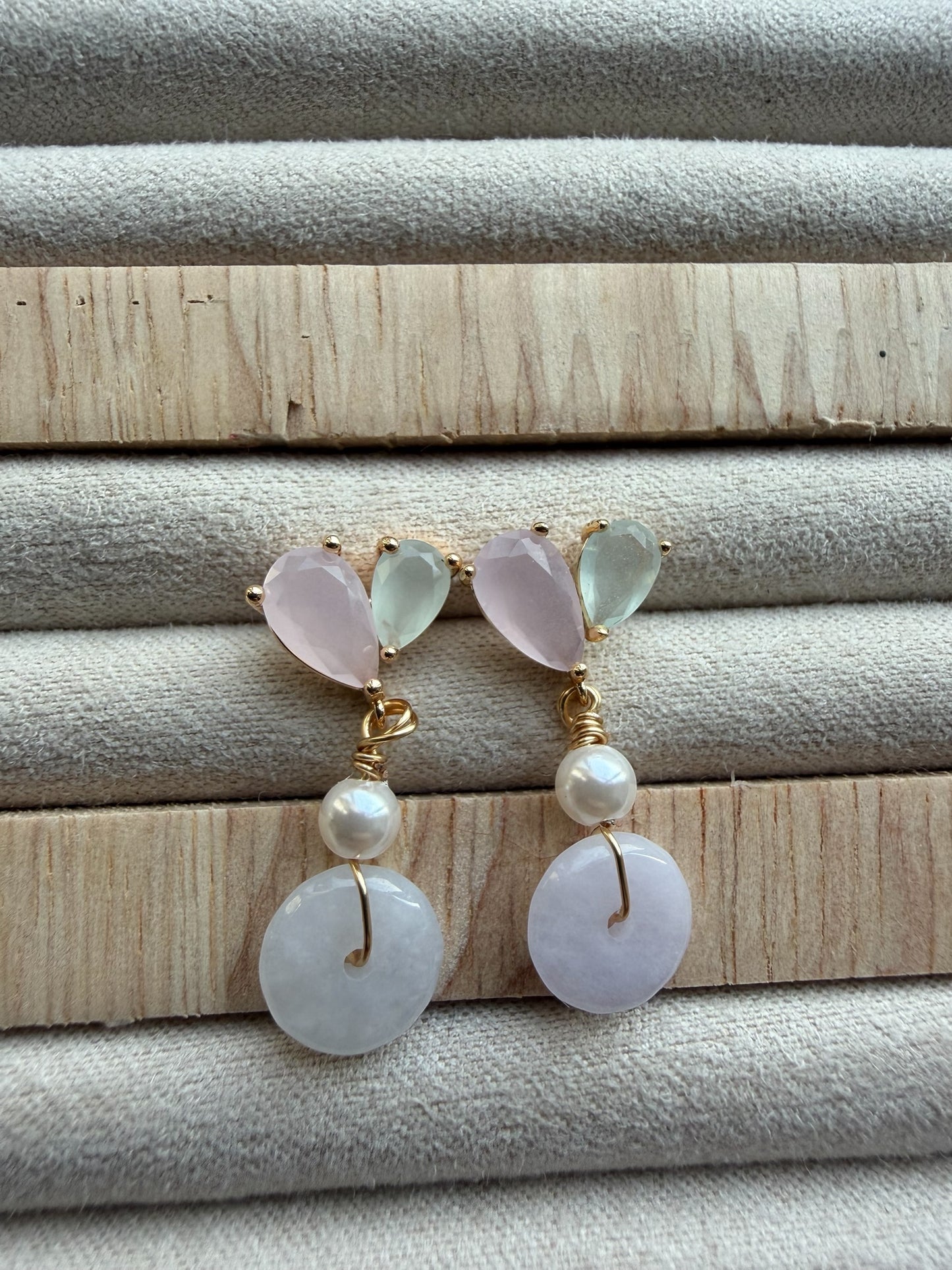 Purple Donut Jadeite Earring Studs