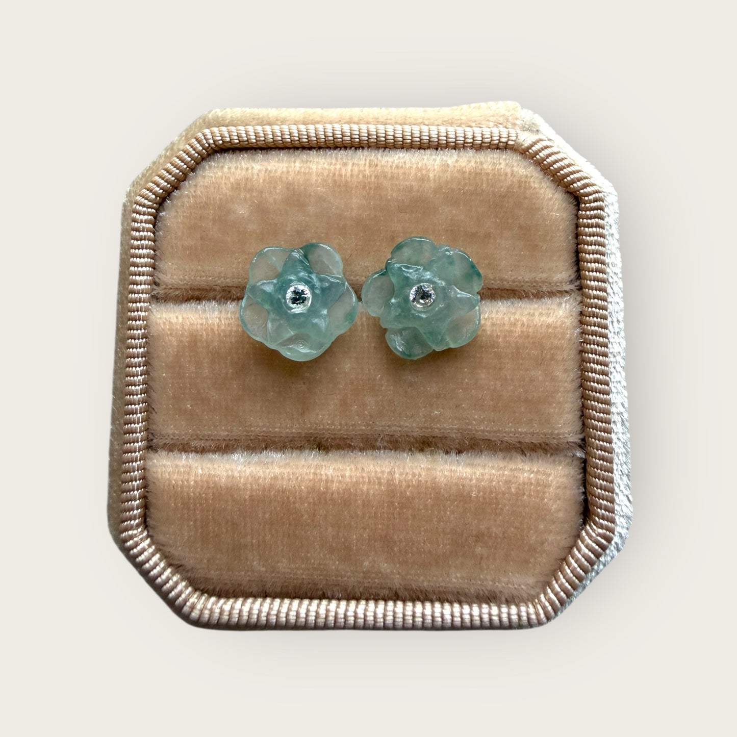 Flower Jadeite Earring Studs