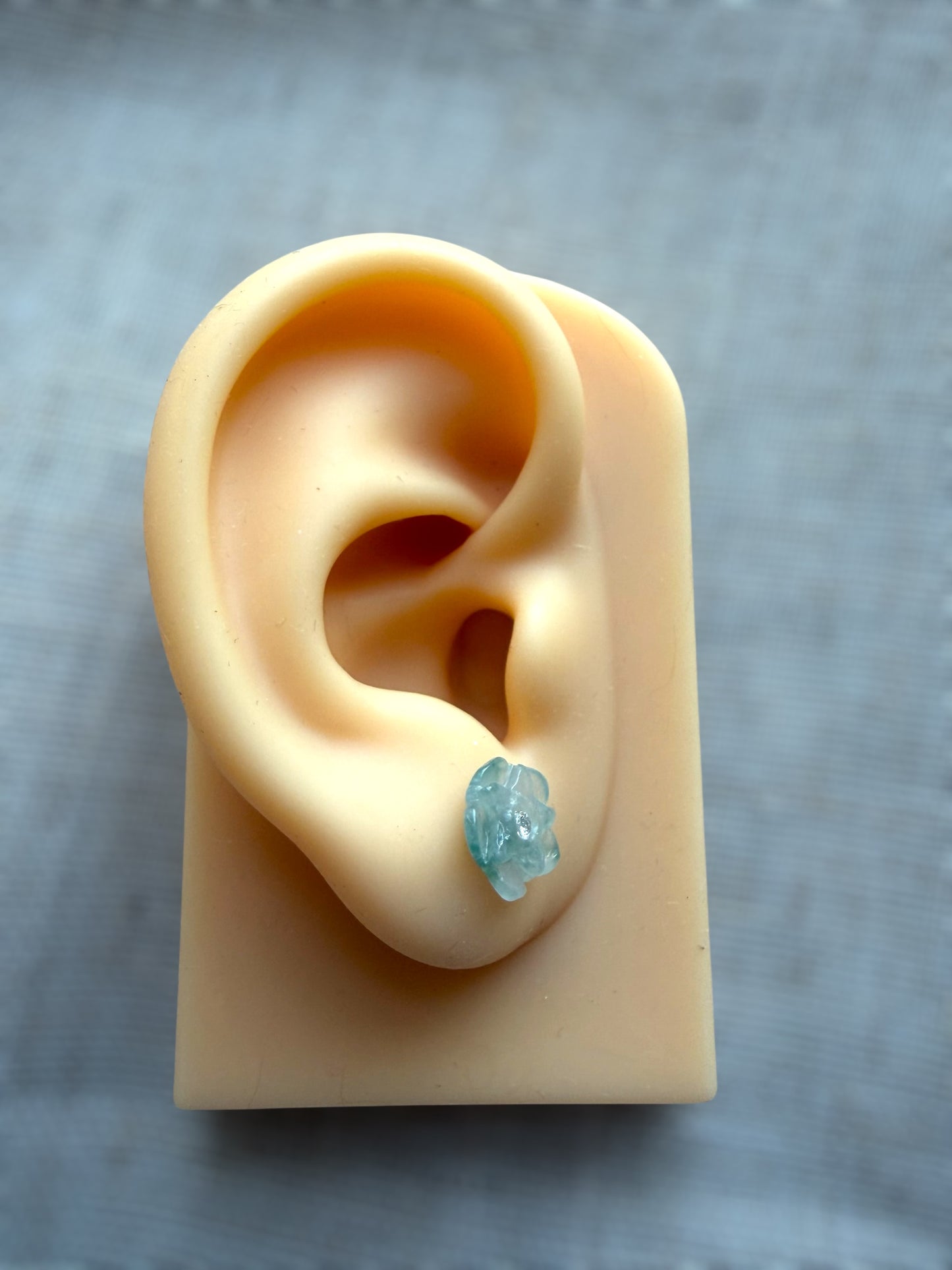 Flower Jadeite Earring Studs