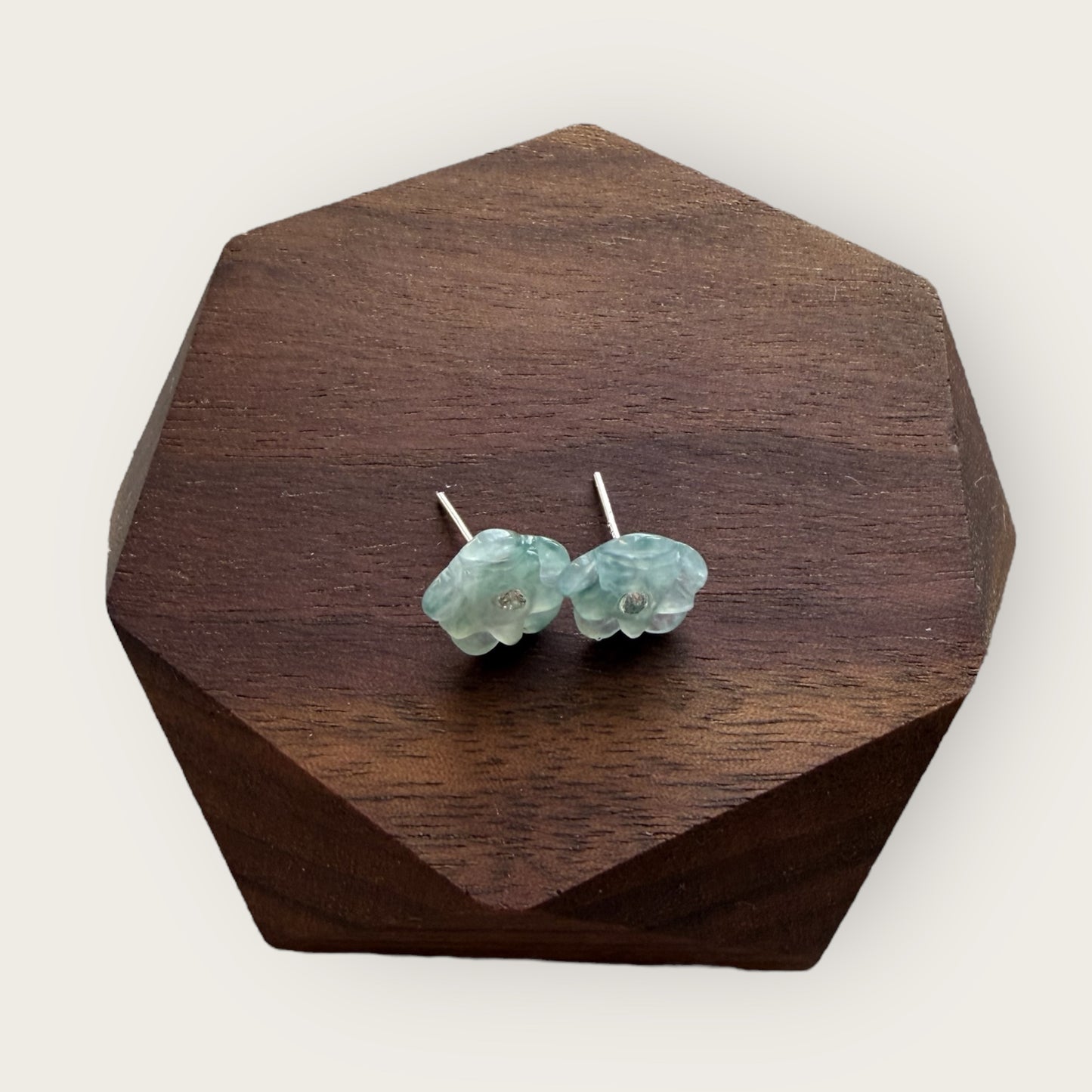 Flower Jadeite Earring Studs