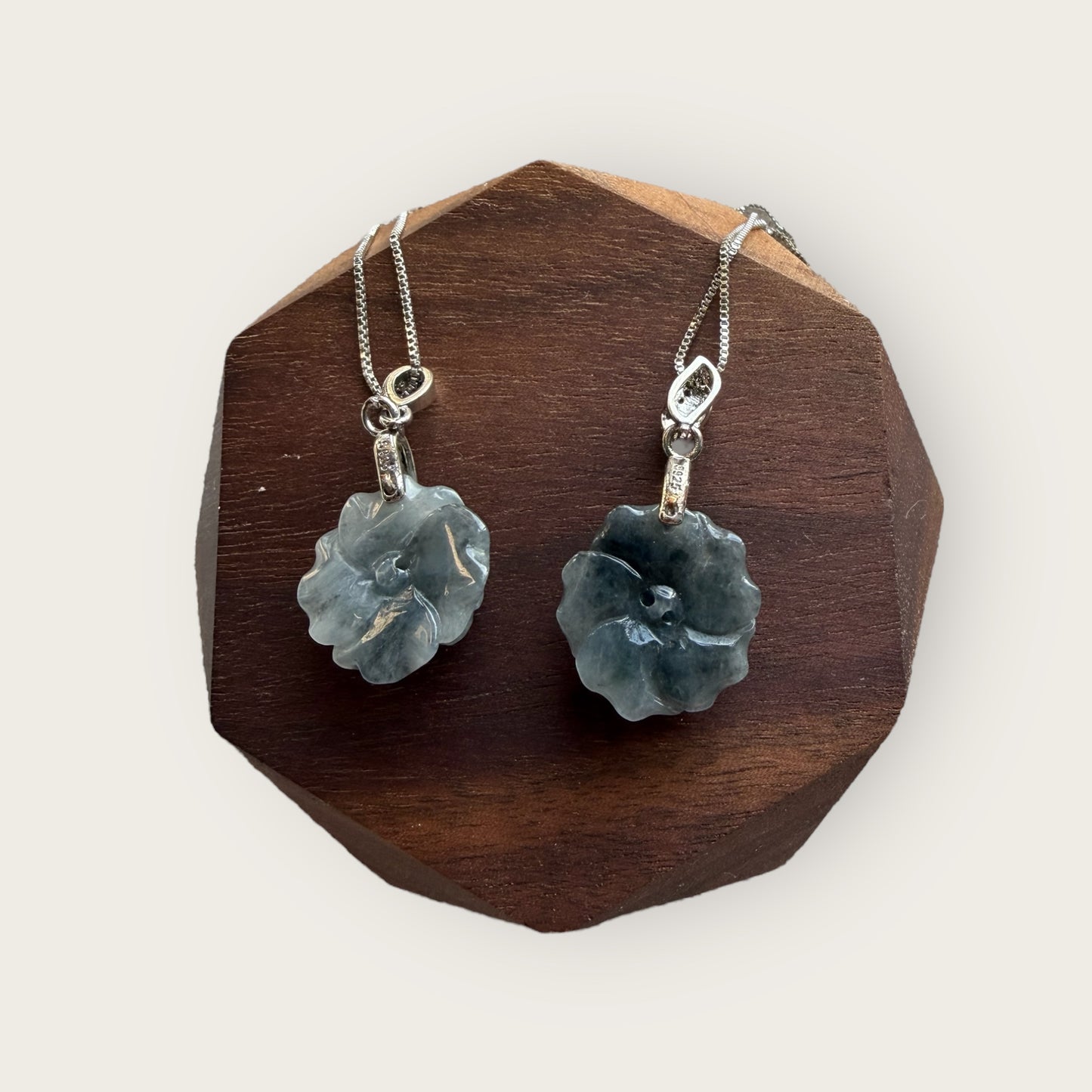 Black Wuji Flower Jadeite Necklace