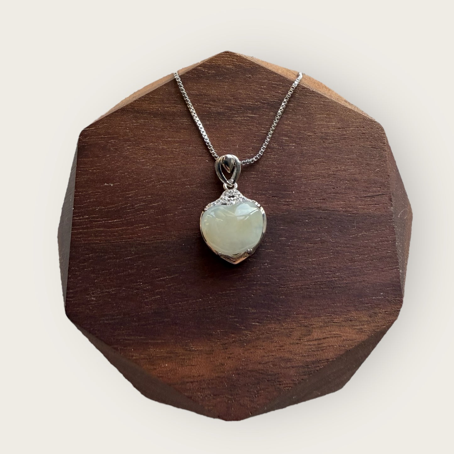 White Heart Jadeite Necklace