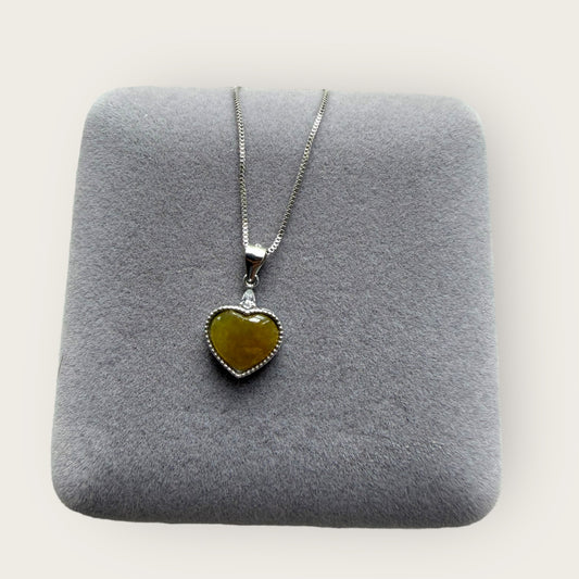 Yellow Heart Jadeite Necklace