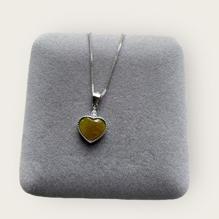 Yellow Heart Jadeite Necklace