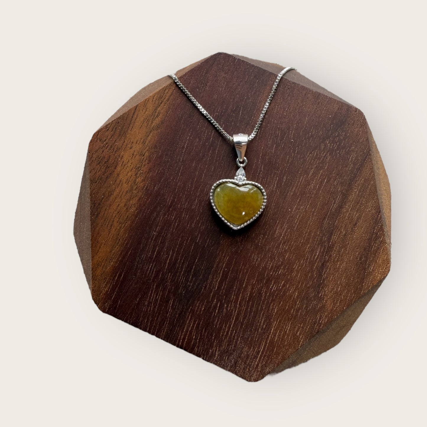 Yellow Heart Jadeite Necklace