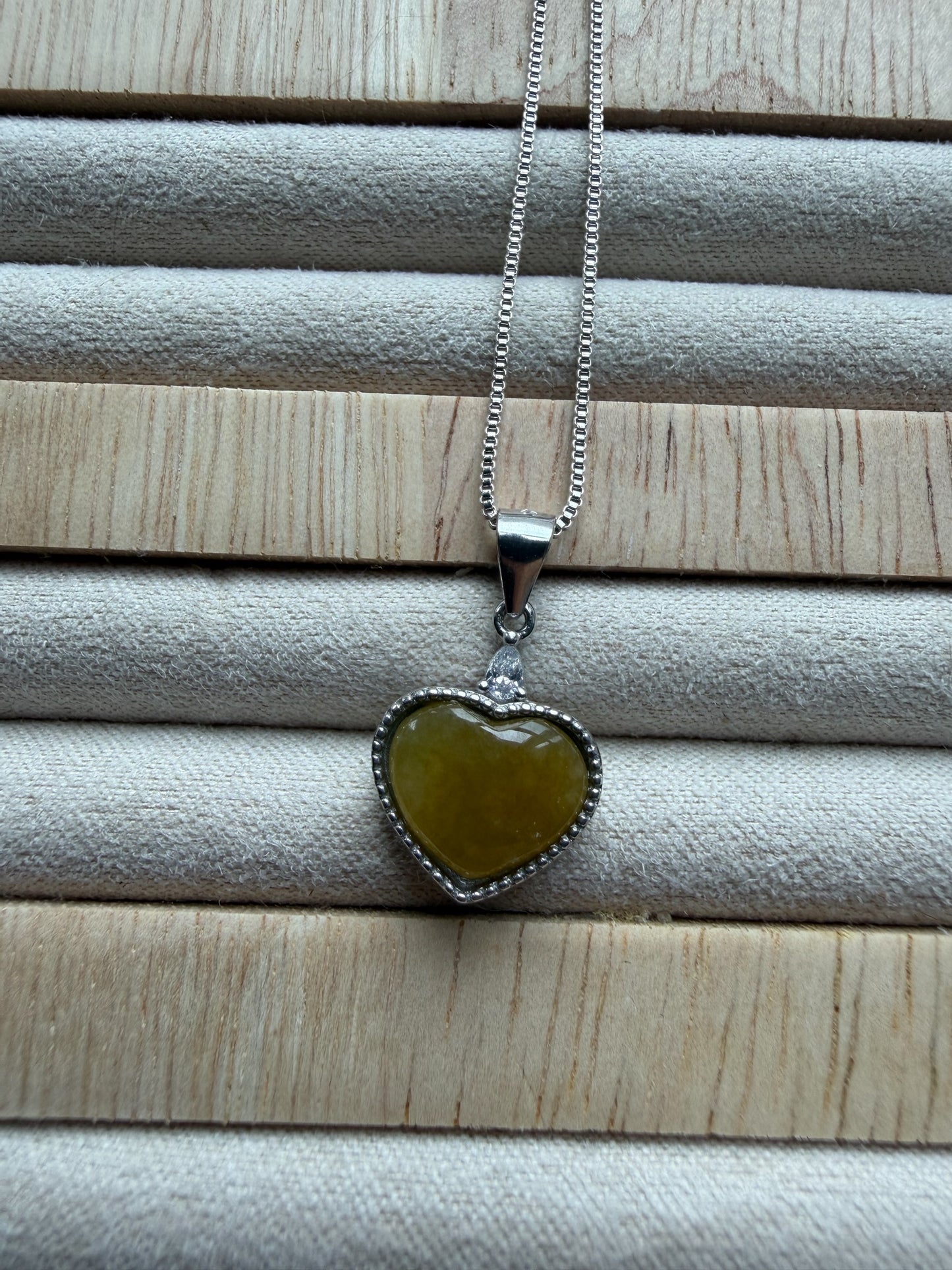 Yellow Heart Jadeite Necklace