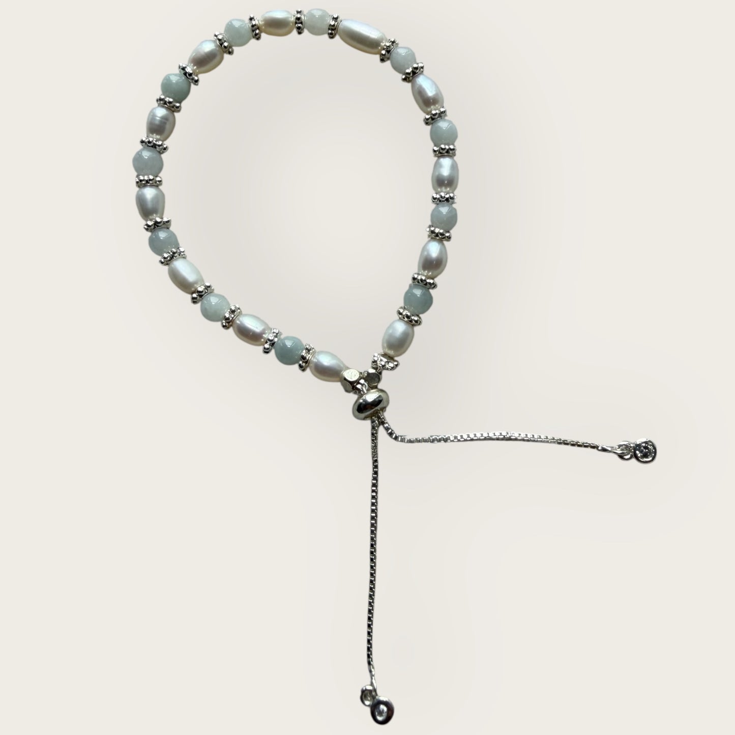 Jadeite Pearl Bracelet - Adjustable