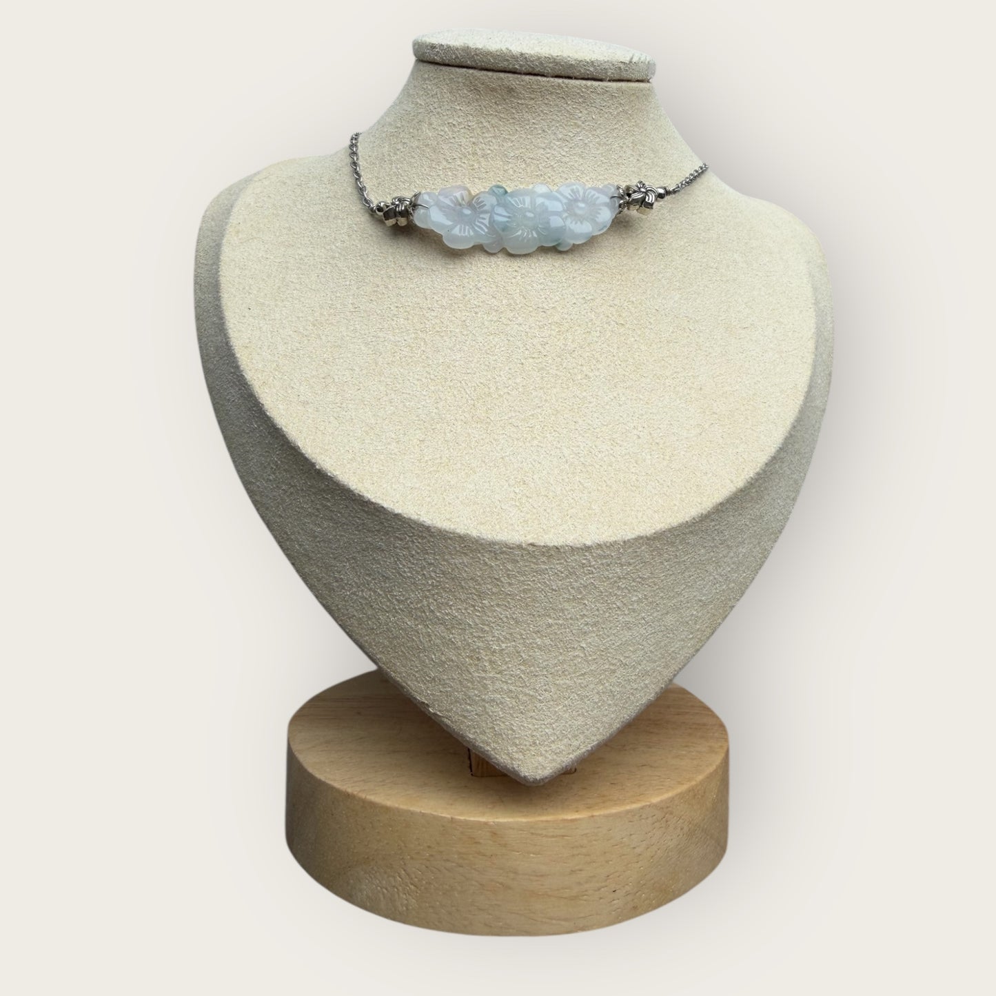 Trio Flower Coin Jadeite Necklace