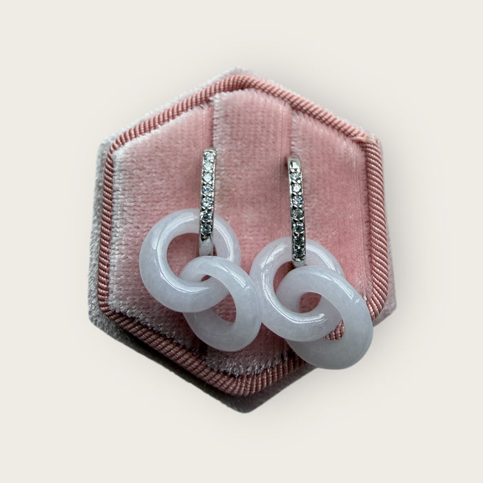 Purple Jadeite Intertwine Earring Huggies