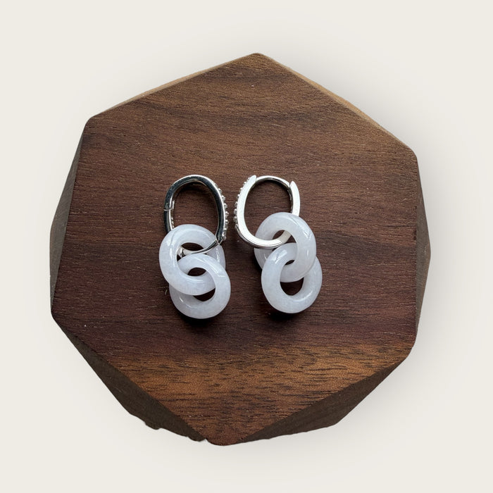 Purple Jadeite Intertwine Earring Huggies