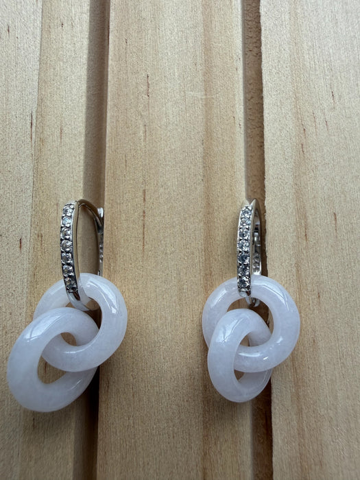 Purple Jadeite Intertwine Earring Huggies