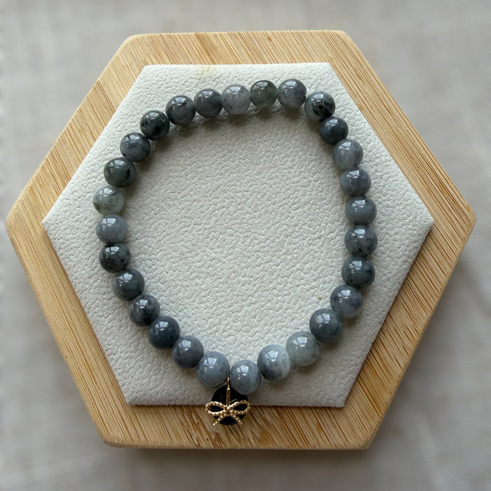 Black Jadeite Bead Bracelet