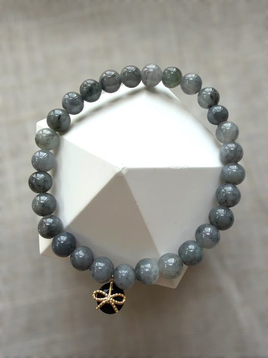 Black Jadeite Bead Bracelet