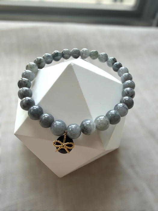 Black Jadeite Bead Bracelet