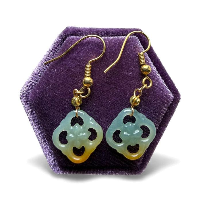 Trio Colour Square Jadeite Earring Hooks