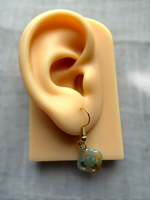 Trio Colour Square Jadeite Earring Hooks